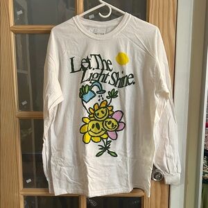 White Graphic Long Sleeve Shirt